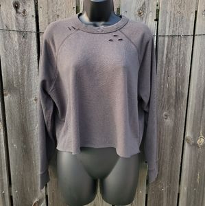 Aerie Sunday Soft Distressed Crew Sweatshirt  S